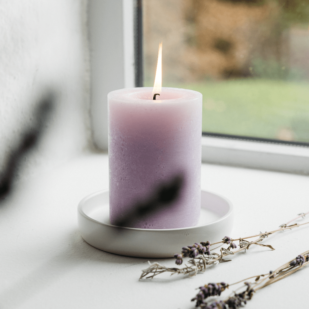 Tranquillity Fragranced Coloured Pillar Candle - Smallhill Furniture Co.
