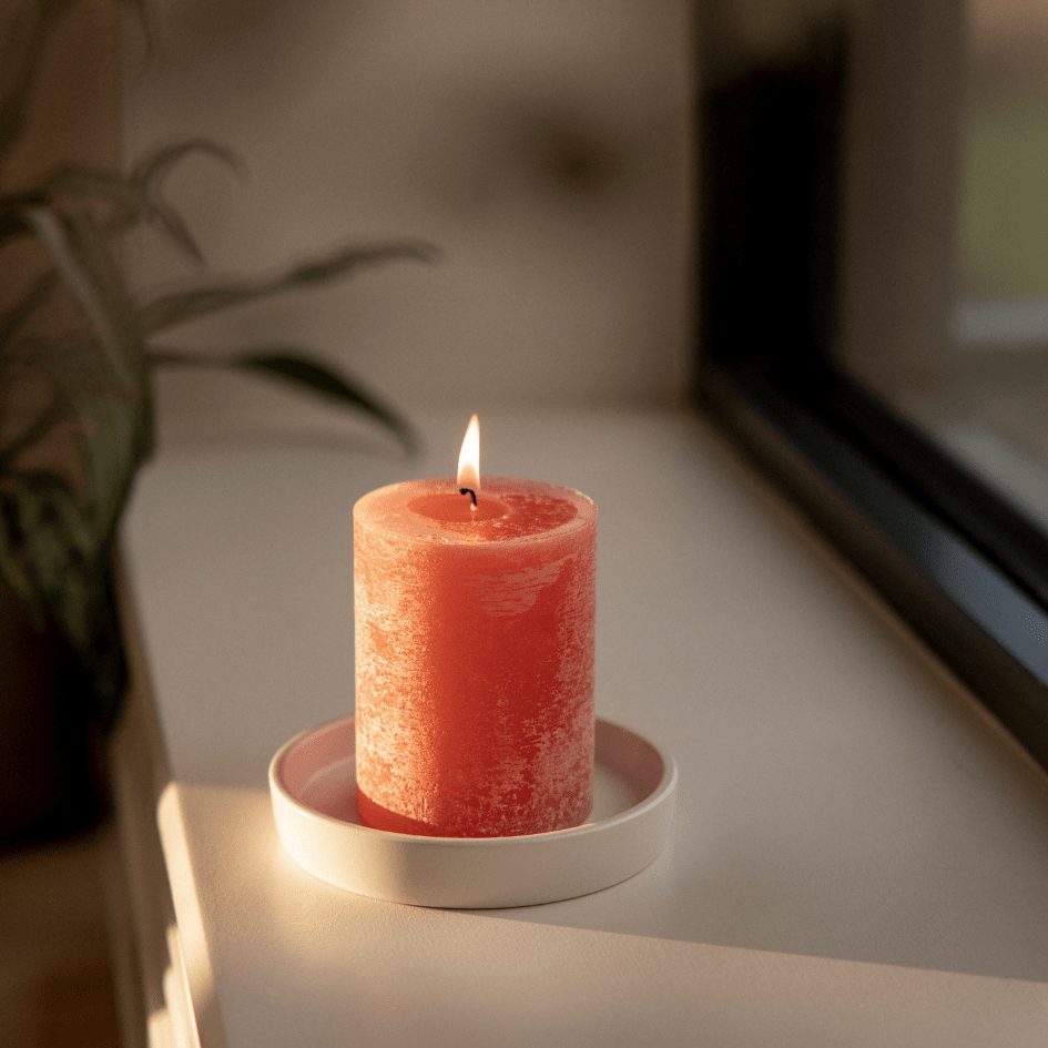 Wild Rhubarb Fragranced Coloured Pillar Candle - Smallhill Furniture Co.