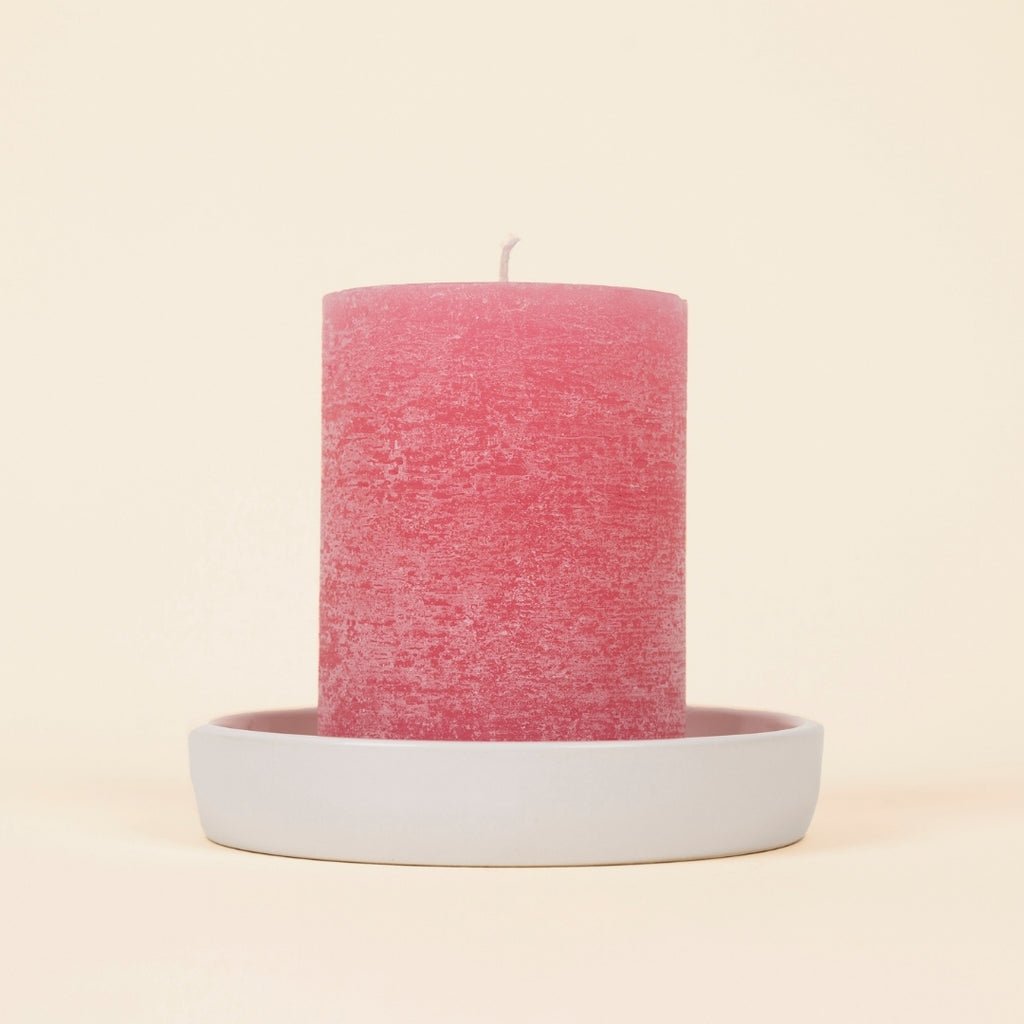 Wild Rhubarb Fragranced Coloured Pillar Candle - Smallhill Furniture Co.