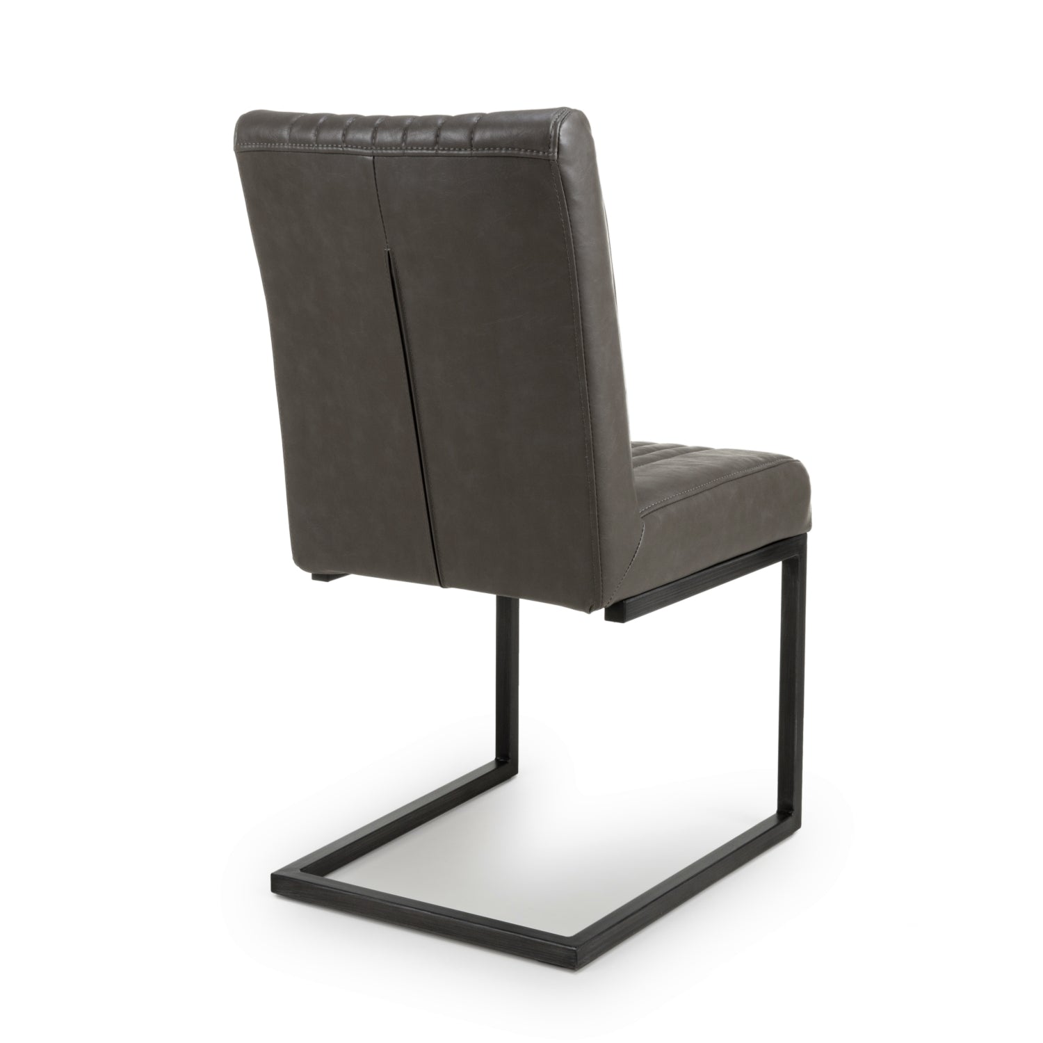 Archer Cantilever Leather Effect Grey Dining Chair