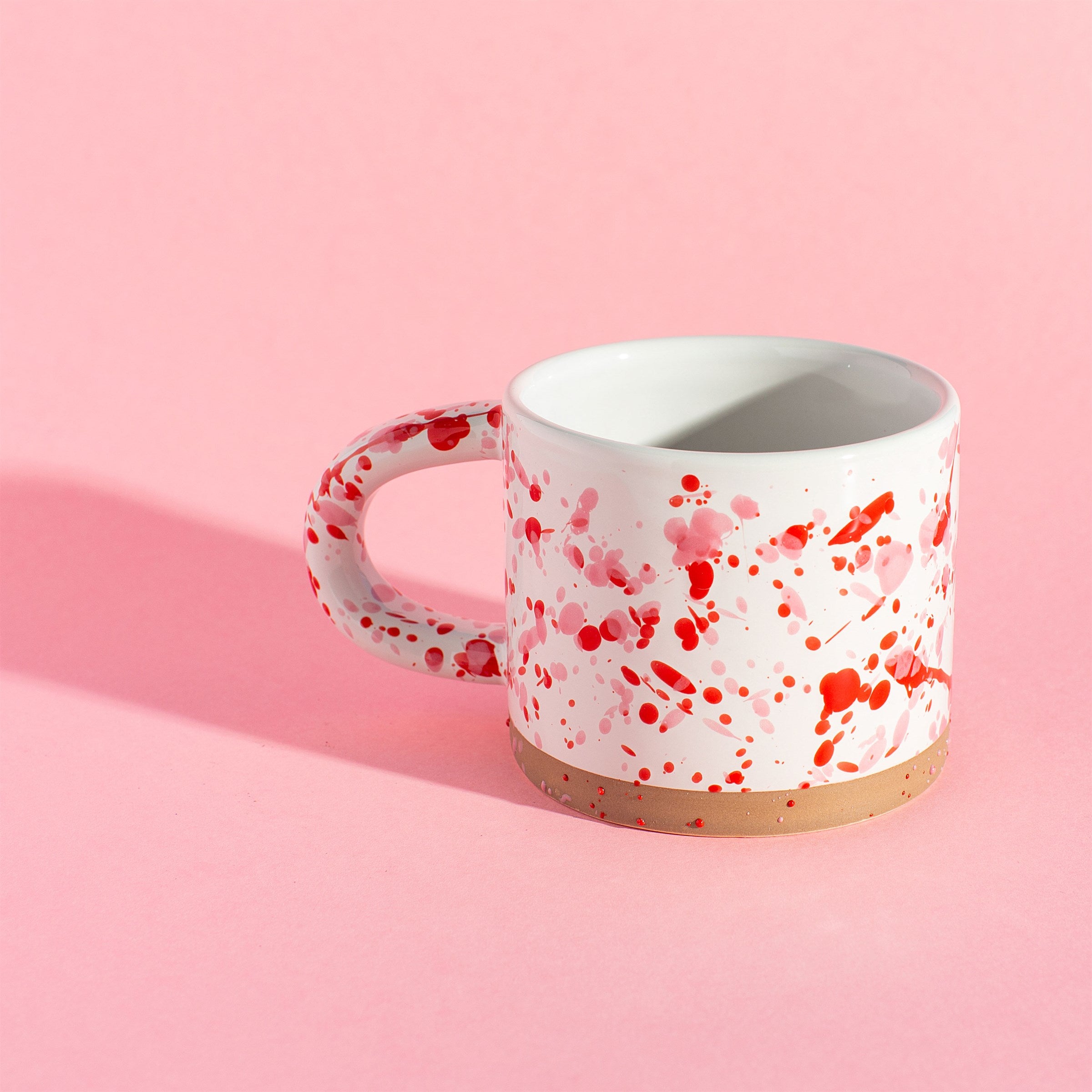 Pink And Red Splatterware Mug