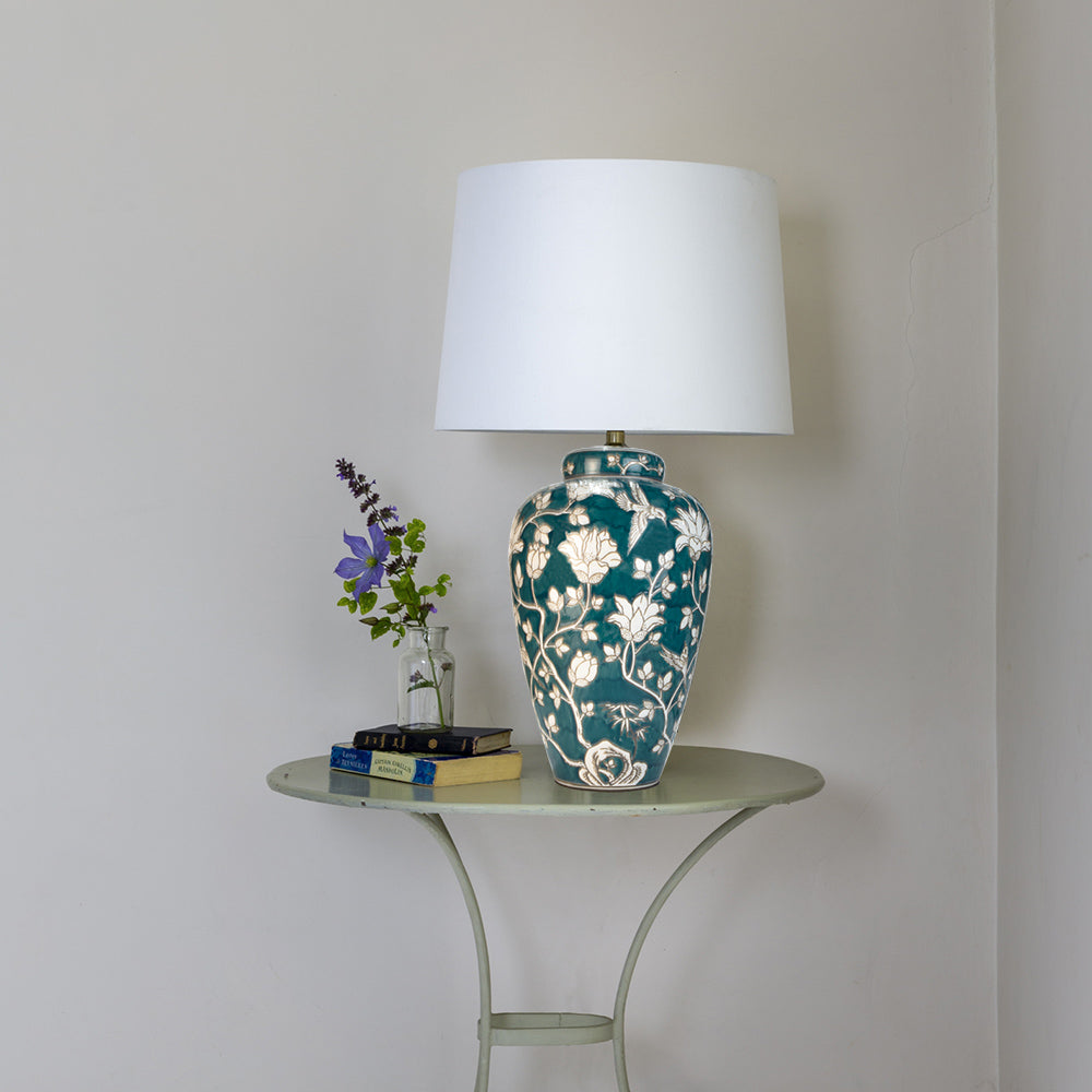 Lamp Grandiflora With White Shade