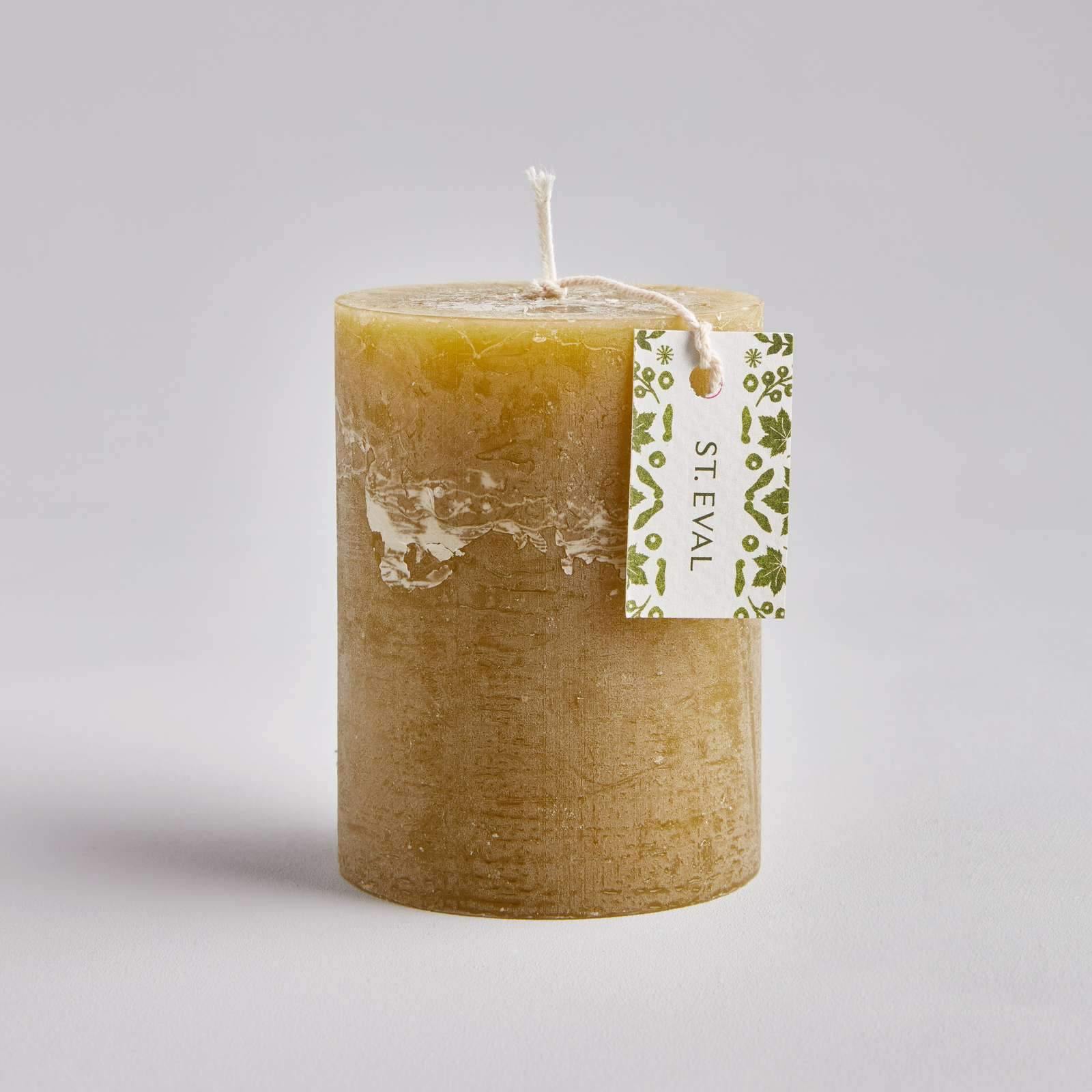 Moss, Folk 3" x 4" Scented Pillar Candle - Smallhill Furniture Co.