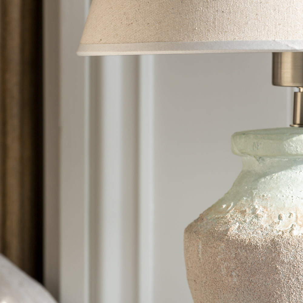Stoneware Lamp Juno With Cream Shade